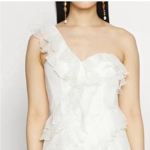 AMUR Harlow Silk One-Shoulder Gown in Ivory NWOT - Picture 2 of 8